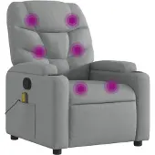 Syfax Fauteuil de massage inclinable Gris clair Tissu