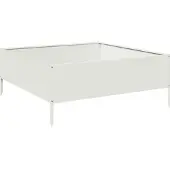 Syfax Lit surélevé de jardin blanc 100x100x41 cm acier