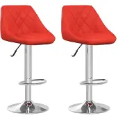 Syfax Tabourets de bar lot de 2 rouge similicuir