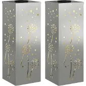 Syfax Lumière de chemin LED solaire 2 pcs Argenté Acier Galvanisé