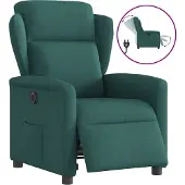 Syfax Fauteuil Relax Electrique Tissu Vert Foncé