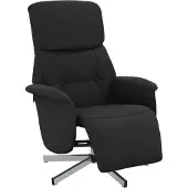 Syfax Fauteuil inclinable avec repose-pieds noir tissu