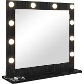 vidaXL Miroir de lavabo noir imitation chêne 60 x 55 x 18 cm