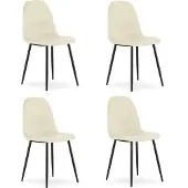 Leobert Chaise - - Como - Velours Beige - 44,5 X 50,5 X 87,5 Cm - Lot De 4