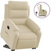 Syfax Fauteuil inclinable Crème Tissu