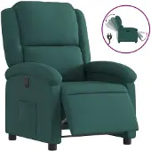 Syfax Fauteuil inclinable électrique Vert foncé Tissu