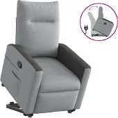 Syfax Fauteuil inclinable Gris clair Tissu