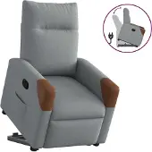 Syfax Fauteuil inclinable Gris clair Tissu
