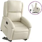 Syfax Fauteuil inclinable Crème Similicuir