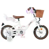 Volare Vélo enfant Blossom - Fille - 12 pouces - Blanc