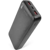 Emos ALPHA Q3 Powerbank 20 000 mAh, avec passthrough, 2 sorties USB-A + 1 sortie USB-C PD20W, 74 Wh, câble inclus, auto on/off, noir , B0572B