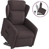Syfax Fauteuil relax avec releveur Tissu marron foncé
