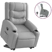 Syfax Fauteuil inclinable Gris clair Tissu