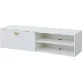 Oviala Meuble TV suspendu 120 cm moderne blanc - Holly