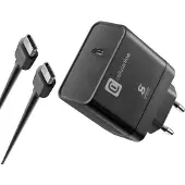 Cellularline Kit chargeur USB-C Ultra pour téléphone portable, ordinateur portable, smartphone, tablette, universel noir AC Charge rapide Intérieur