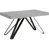 Ityhome - Table extensible 160/264x90 cm Terium effet gris béton pieds anthracite