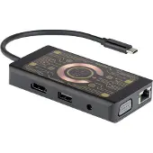 Qualo Station de recharge à induction transparente avec fonction HUB gris QTPB5-HUB-18
