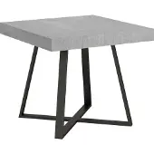Ityhome - Table extensible 90/194x90 cm Abbraccio effet gris béton pieds anthracite