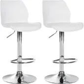 CLP Ensemble de 2 tabourets de bar Gilbert en plastique (couleur : noir)