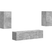 Syfax Ensemble meuble TV 4 pcs Gris béton Bois d'ingénierie