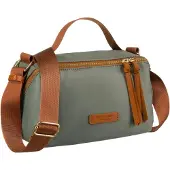 Peterson Sac messager pour femme vert et marron en nylon et cuir écologique -