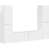 Syfax Ensemble meuble TV 6 pcs Blanc brillant Bois d'ingénierie