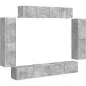 Syfax Meuble TV 8 pcs Gris béton