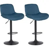 CLP lot de 2 tabourets de bar Solon noir