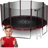 Neo-Sport Trampoline de jardin (465 cm) avec filet de sécurité et échelle