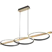 Zuma Line Suspension LED ALMERIA noir-bois naturel 35 W, blanc chaud 4100 lm, métal, dim. : 150 x 120 x 40,9 cm, IP20,