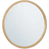 Northix Miroir mural rond en bambou 61 cm