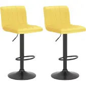CLP Lot de 2 tabourets de bar Jamie, velours matelassé, hauteur réglable, pivotants, hauteur d'assise 62-83 cm