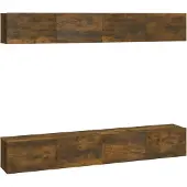 Syfax Meubles TV muraux 4 pcs chêne fumé 100x30x30 cm