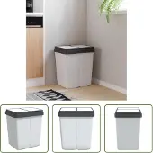 The Living Store Duo Poubelle Blanc 2x25 L