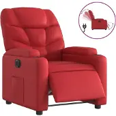 Syfax Fauteuil inclinable électrique Rouge Similicuir