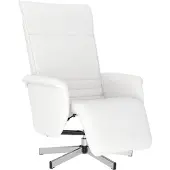 Syfax Fauteuil inclinable avec repose-pieds blanc similicuir