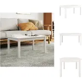vidaXL Table basse blanche 80x50x40 cm pin massif - Tables basses