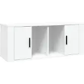Syfax Meuble TV Blanc 100x35x40 cm Bois d'ingénierie