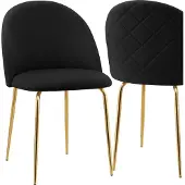 EHokery Chaise en velours Fargo Gold Velvet Black