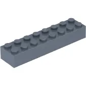 LEGO 2x8 brique 3007 - 10 pièces gris bleuté foncé