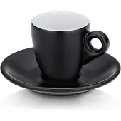 kela Tasse à espresso avec soucoupe set de 4 pièces MATTIA noir