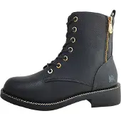 Lerros Chaussures de marche pour femmes, bottines à lacets, couleur noire, style décontracté