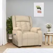Prolenta Maison Exclusive - Fauteuil relax électrique en tissu crème
