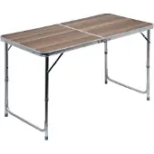 Cattara 13487 - Table de camping pliante DOUBLE télescopique marron