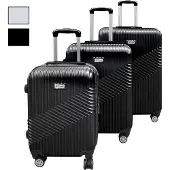 COFI Valise de voyage ABS coque dure set de 3 pièces noir