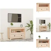 vidaXL Armoire TV 79x35x52 cm Pin massif - Meuble TV
