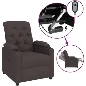 Syfax Fauteuil inclinable électrique Marron foncé Tissu