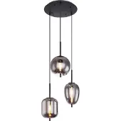 Globo Lampe suspendue Blacky noir à 3 lumières