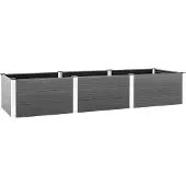 Syfax Lit surélevé de jardin Gris 300x100x54 cm WPC