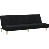 Syfax Canapé-lit noir tissu